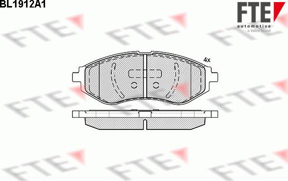 FTE BL1912A1 - Kit de plaquettes de frein, frein à disque cwaw.fr