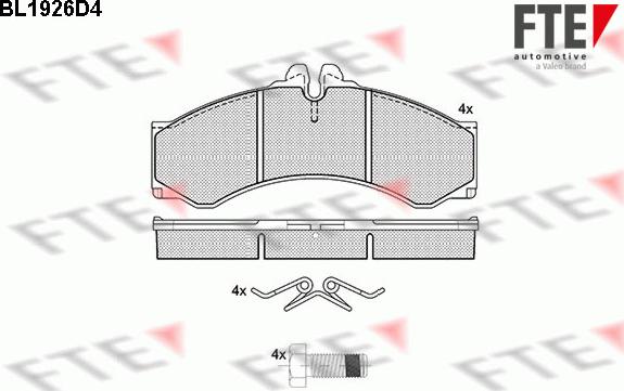 FTE BL1926D4 - Kit de plaquettes de frein, frein à disque cwaw.fr