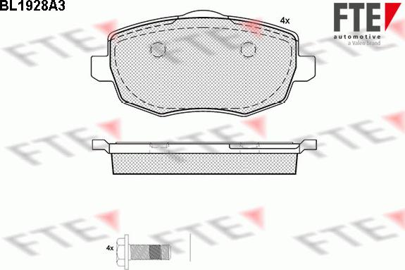 FTE BL1928A3 - Kit de plaquettes de frein, frein à disque cwaw.fr