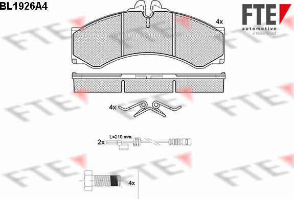 FTE 9010512 - Kit de plaquettes de frein, frein à disque cwaw.fr