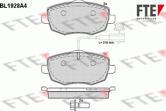 FTE BL1928A4 - Kit de plaquettes de frein, frein à disque cwaw.fr