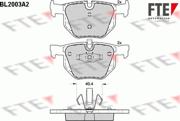 FTE BL2003A2 - Kit de plaquettes de frein, frein à disque cwaw.fr