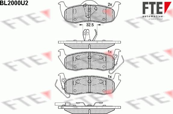 FTE BL2000U2 - Kit de plaquettes de frein, frein à disque cwaw.fr