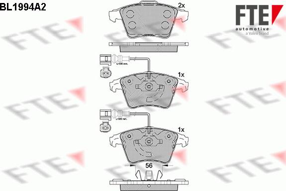 FTE BL1994A2 - Kit de plaquettes de frein, frein à disque cwaw.fr