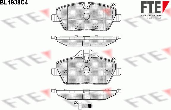 FTE 9010530 - Kit de plaquettes de frein, frein à disque cwaw.fr