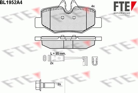 FTE 9010538 - Kit de plaquettes de frein, frein à disque cwaw.fr