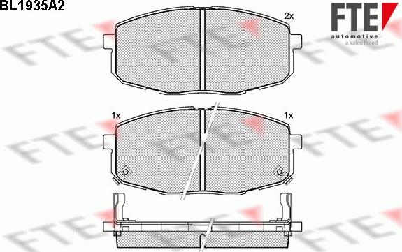 FTE BL1935A2 - Kit de plaquettes de frein, frein à disque cwaw.fr