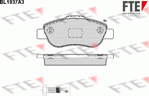 FTE 9010526 - Kit de plaquettes de frein, frein à disque cwaw.fr