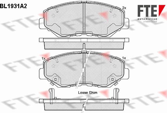 FTE 9010521 - Kit de plaquettes de frein, frein à disque cwaw.fr