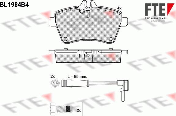 FTE 9010574 - Kit de plaquettes de frein, frein à disque cwaw.fr