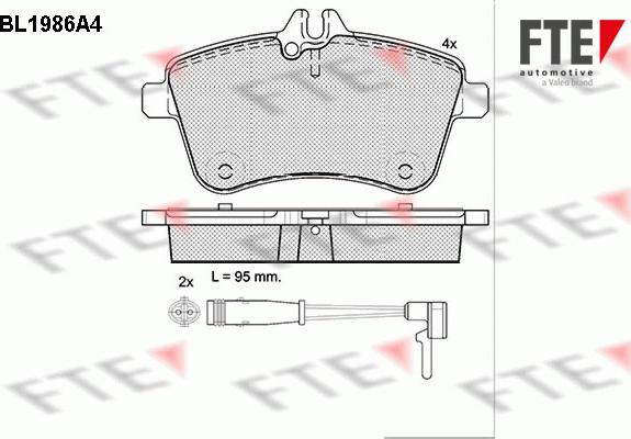 FTE 9010575 - Kit de plaquettes de frein, frein à disque cwaw.fr