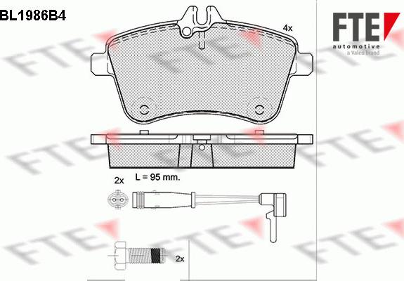 FTE 9010576 - Kit de plaquettes de frein, frein à disque cwaw.fr