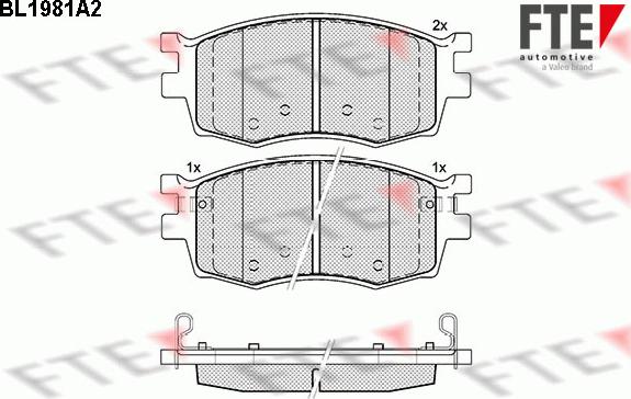 FTE BL1981A2 - Kit de plaquettes de frein, frein à disque cwaw.fr