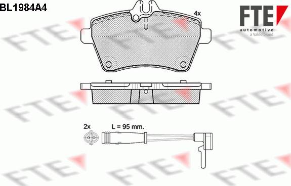 FTE 9010573 - Kit de plaquettes de frein, frein à disque cwaw.fr