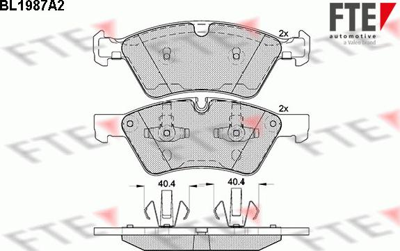 FTE BL1987A2 - Kit de plaquettes de frein, frein à disque cwaw.fr