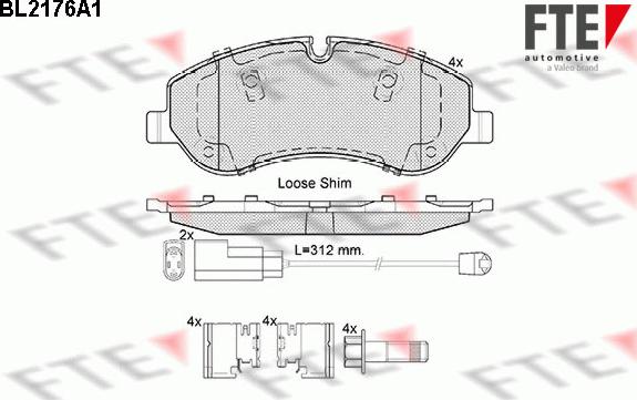 FTE 9010694 - Kit de plaquettes de frein, frein à disque cwaw.fr