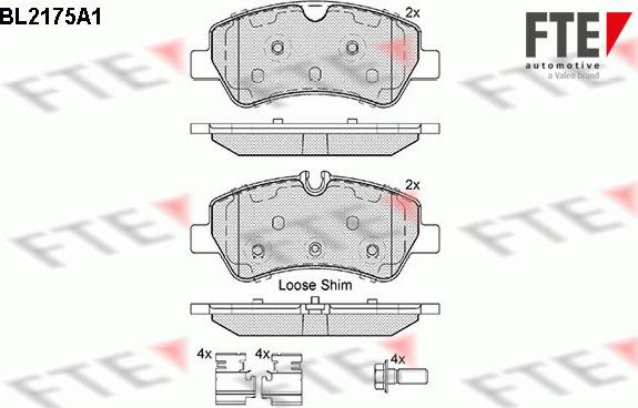 FTE 9010693 - Kit de plaquettes de frein, frein à disque cwaw.fr