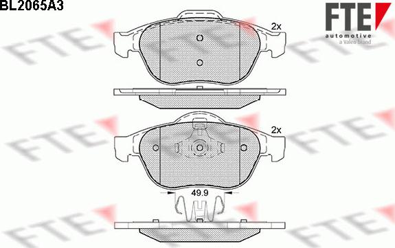 FTE BL2065A3 - Kit de plaquettes de frein, frein à disque cwaw.fr