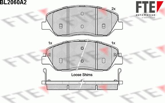 FTE BL2060A2 - Kit de plaquettes de frein, frein à disque cwaw.fr