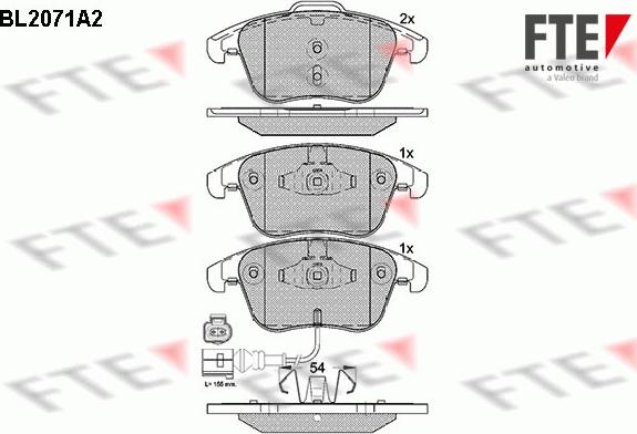 FTE BL2071A2 - Kit de plaquettes de frein, frein à disque cwaw.fr