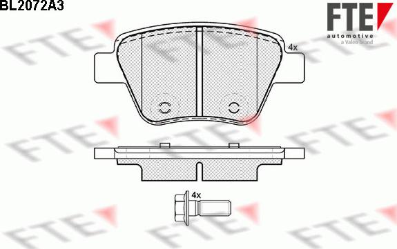 FTE BL2072A3 - Kit de plaquettes de frein, frein à disque cwaw.fr