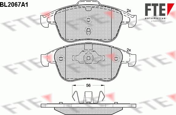 FTE BL2067A1 - Kit de plaquettes de frein, frein à disque cwaw.fr