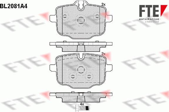 FTE BL2081A4 - Kit de plaquettes de frein, frein à disque cwaw.fr