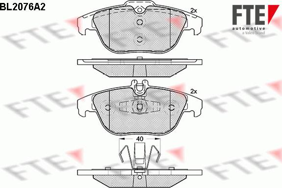 FTE BL2076A2 - Kit de plaquettes de frein, frein à disque cwaw.fr