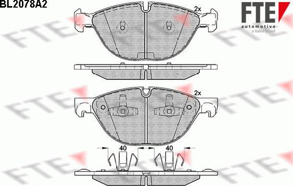 FTE 9010662 - Kit de plaquettes de frein, frein à disque cwaw.fr