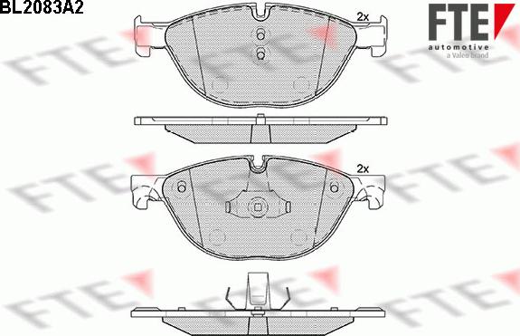 FTE BL2083A2 - Kit de plaquettes de frein, frein à disque cwaw.fr