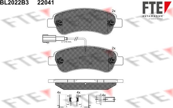 FTE 9010609 - Kit de plaquettes de frein, frein à disque cwaw.fr