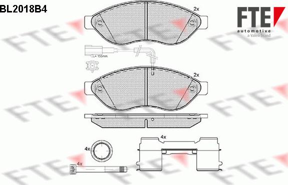 FTE 9010605 - Kit de plaquettes de frein, frein à disque cwaw.fr