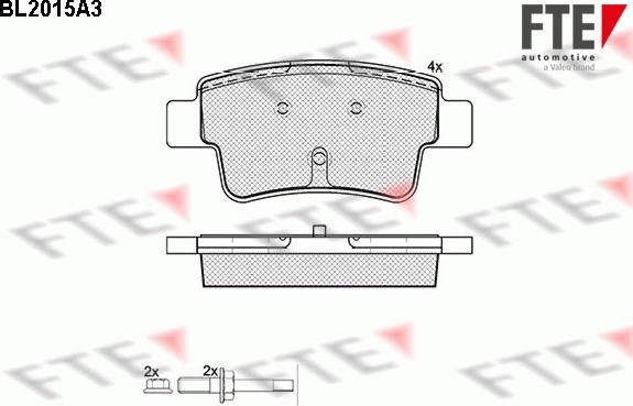 FTE BL2015A3 - Kit de plaquettes de frein, frein à disque cwaw.fr