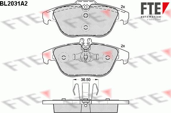 FTE BL2031A2 - Kit de plaquettes de frein, frein à disque cwaw.fr