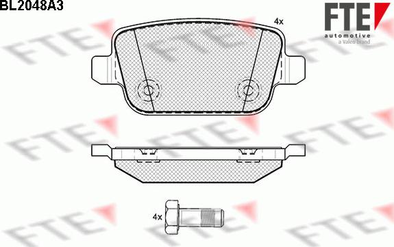 FTE BL2048A3 - Kit de plaquettes de frein, frein à disque cwaw.fr