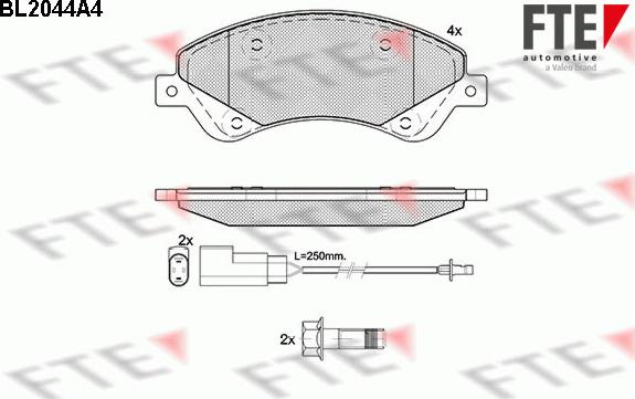 FTE 9010630 - Kit de plaquettes de frein, frein à disque cwaw.fr