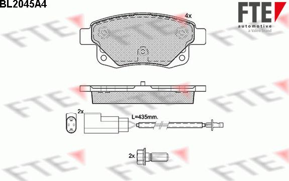 FTE 9010631 - Kit de plaquettes de frein, frein à disque cwaw.fr