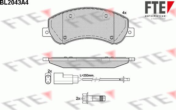 FTE 9010629 - Kit de plaquettes de frein, frein à disque cwaw.fr