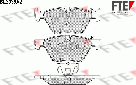 FTE BL2039A2 - Kit de plaquettes de frein, frein à disque cwaw.fr