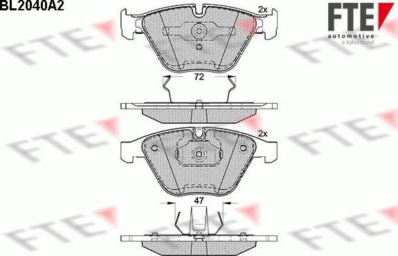 FTE BL2040A2 - Kit de plaquettes de frein, frein à disque cwaw.fr