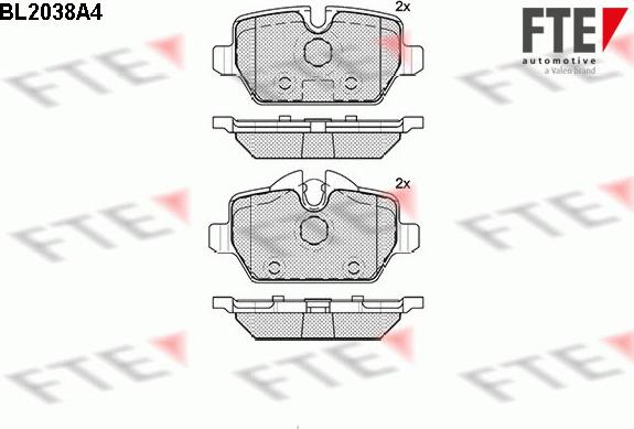 FTE BL2038A4 - Kit de plaquettes de frein, frein à disque cwaw.fr