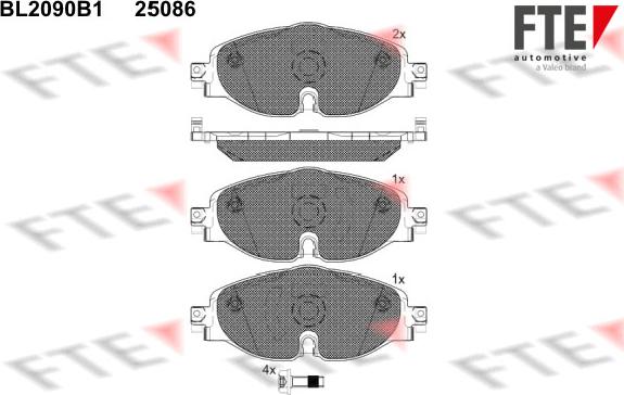 FTE 9010675 - Kit de plaquettes de frein, frein à disque cwaw.fr