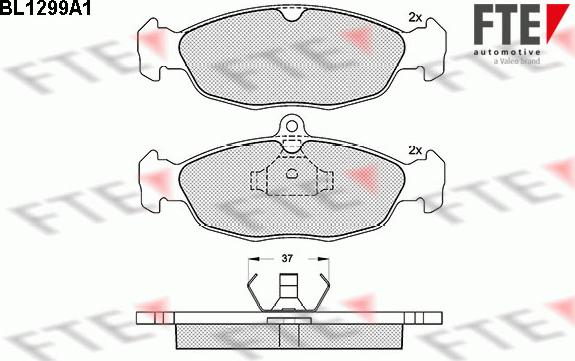 FTE 9010096 - Kit de plaquettes de frein, frein à disque cwaw.fr