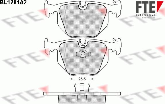 FTE BL1281A2 - Kit de plaquettes de frein, frein à disque cwaw.fr