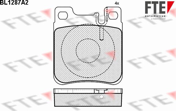 FTE BL1287A2 - Kit de plaquettes de frein, frein à disque cwaw.fr