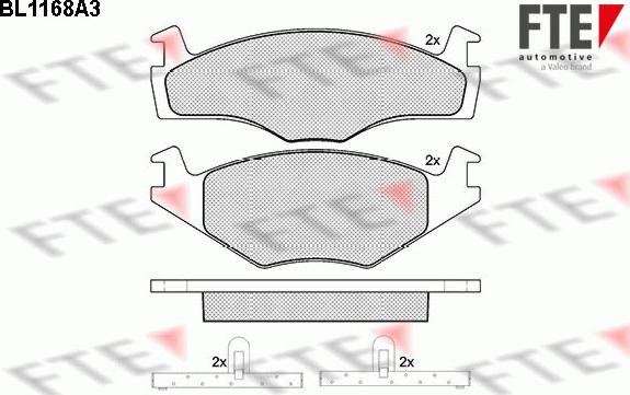 FTE BL1168A3 - Kit de plaquettes de frein, frein à disque cwaw.fr