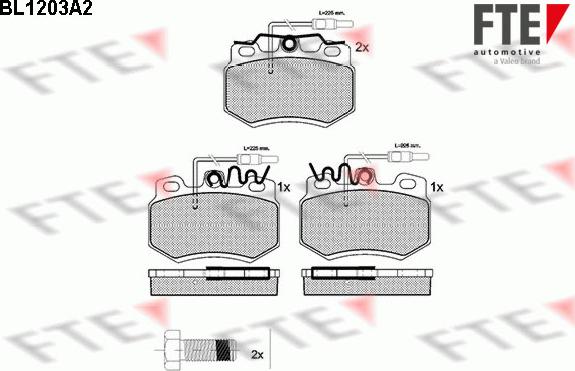 FTE BL1203A2 - Kit de plaquettes de frein, frein à disque cwaw.fr