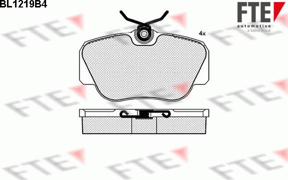 FTE BL1219B4 - Kit de plaquettes de frein, frein à disque cwaw.fr