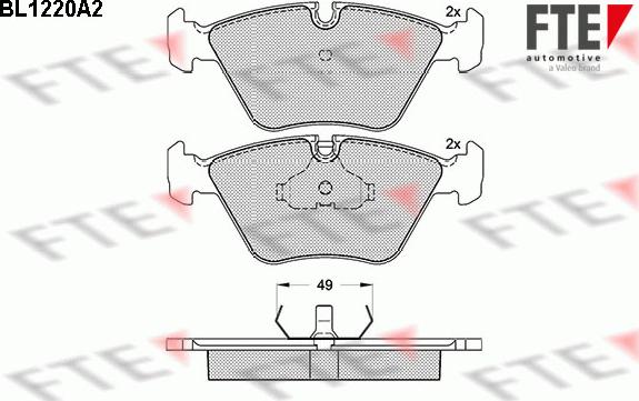 FTE BL1220A2 - Kit de plaquettes de frein, frein à disque cwaw.fr