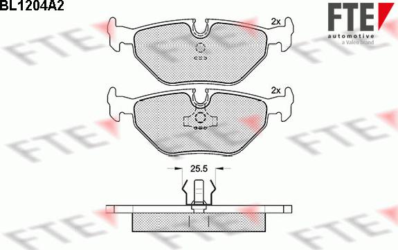 FTE BL1204A2 - Kit de plaquettes de frein, frein à disque cwaw.fr